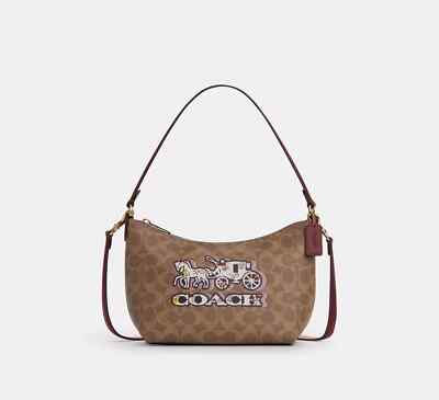 COACHバッグ NWT COACH Zip Top Shoulder Bag Signature Canvas CX588 | eBay