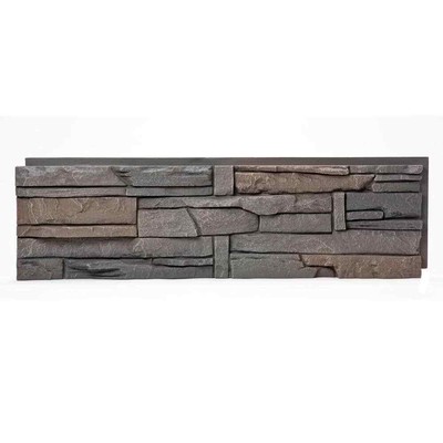 Stacked Stone Coffee 12 In. X 42 In. Faux Stone Siding Panel