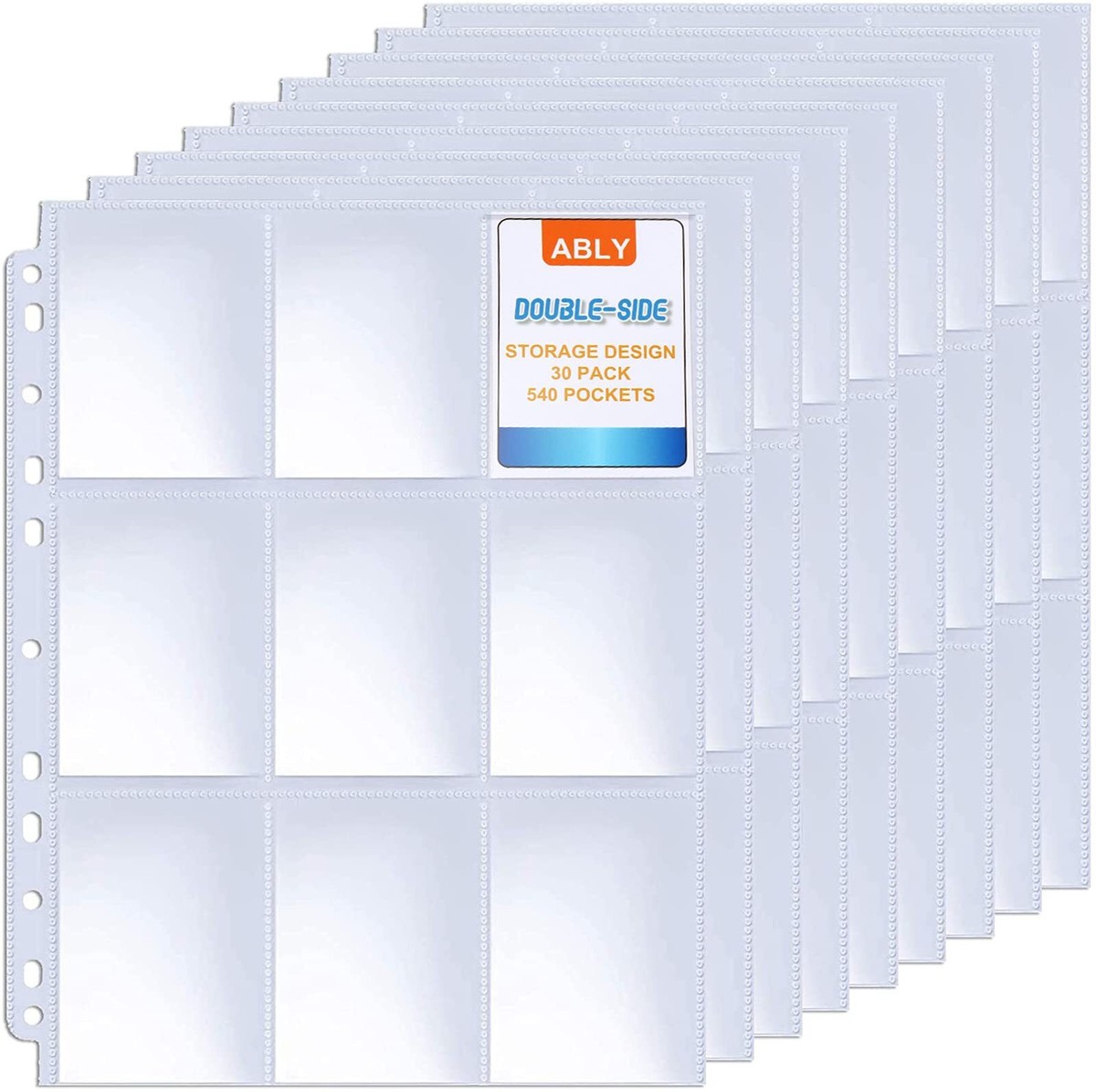 540 Pockets Trading Card Protector Sleeves, 30 Sheets 9-Pocket 8-Silk Card Holder Pages For Game Sports MTG, TCG, Baseball Standard Cards Supplies - View #6