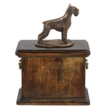Schnauzer - urn for the ashes of a dog, urn with a statuette, elegant urn in the