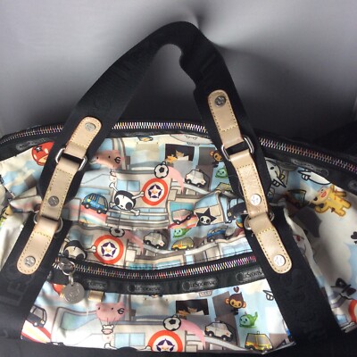 LeSportsac Tokidoki collaboration bag USED Multiple Zippers