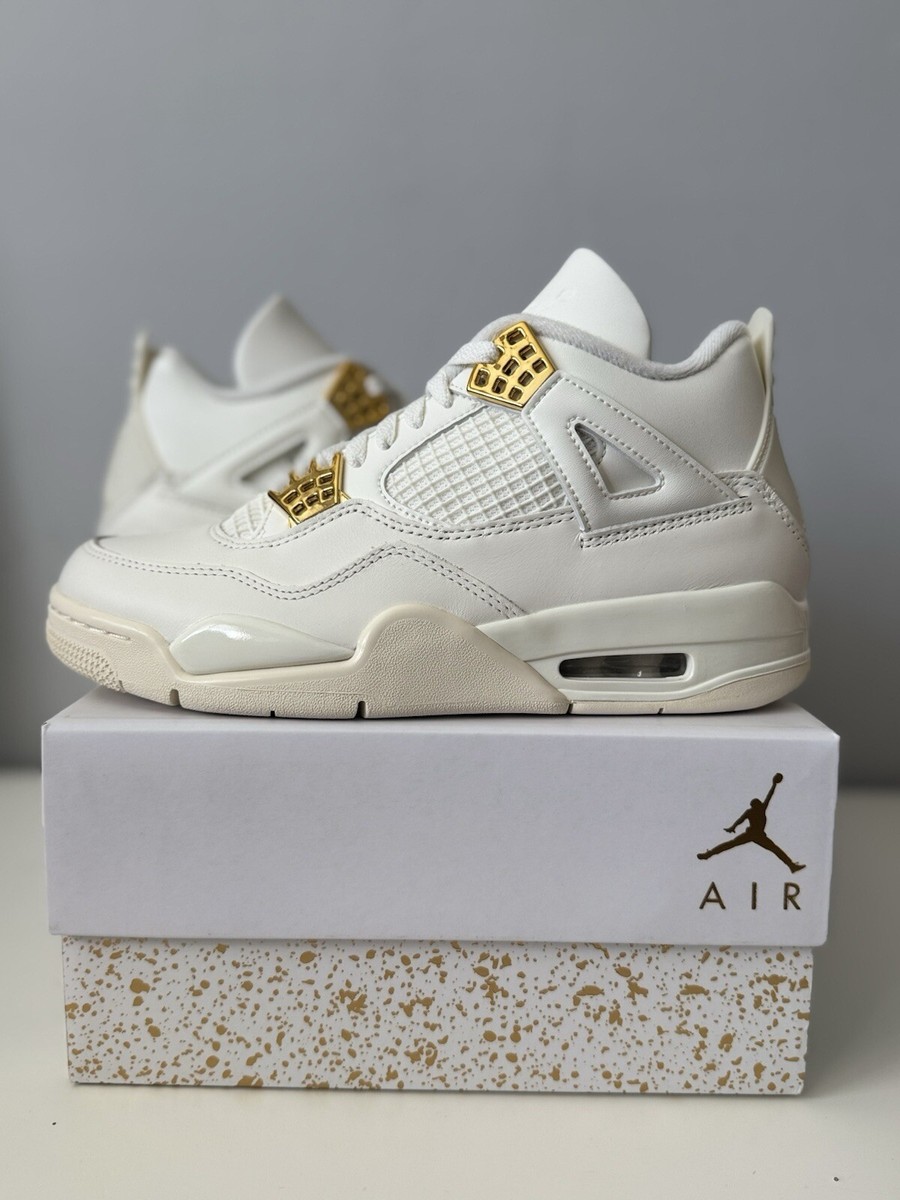 Jordan 4 Retro Metallic Gold AQ9129-170 (Women's) New Authentic | eBay