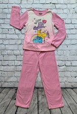 Care Bears Pink Pajama Set Girls Size 6/6X 2PC Fleece Flame Resistant NEW