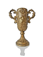 Pokal Vase mit Vogel Motiv Messing 328g schwer Vintage Antik?