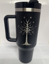 Lord Of The Rings 40 Oz. Steel Laser Engraved Tumbler W/Twist On Lid & Straw