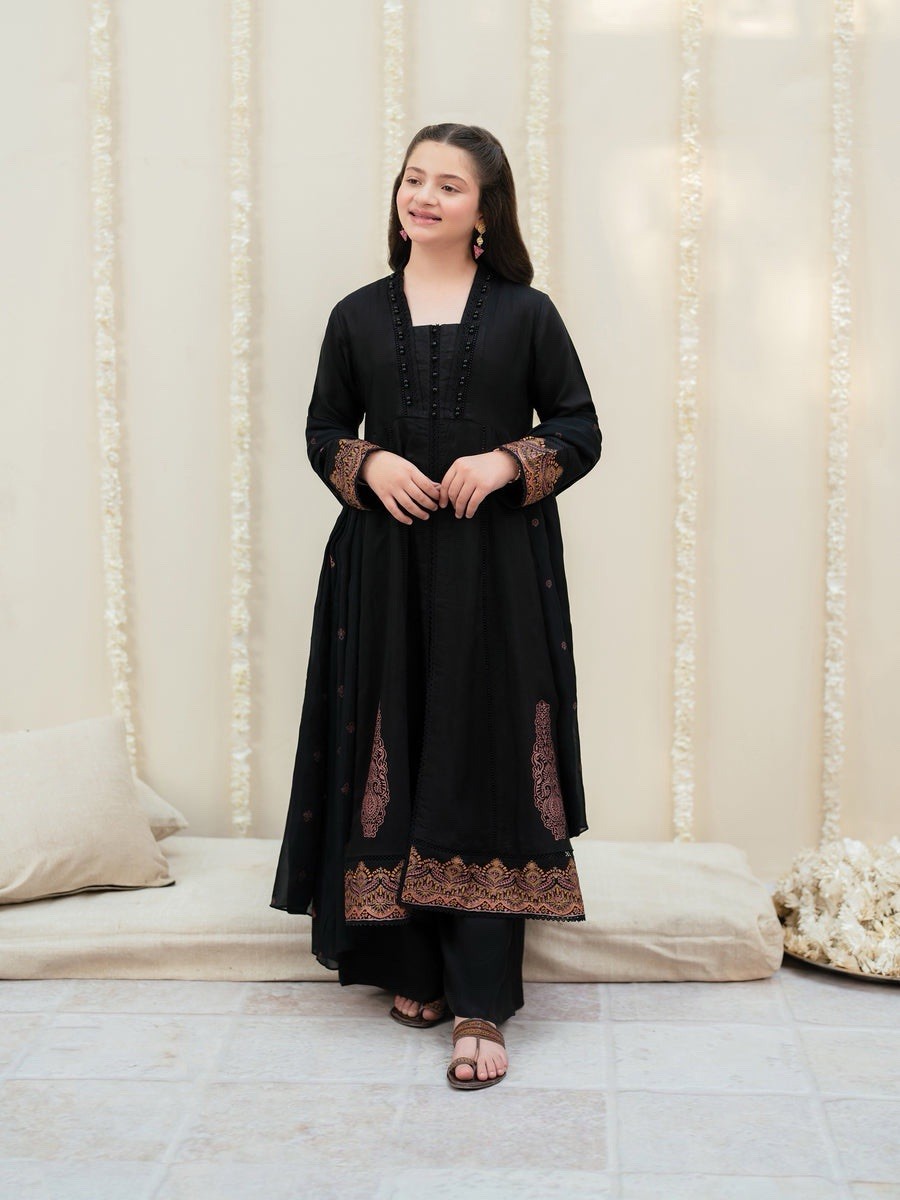 black and gold eid dress Pakistani indian branded garnet teen girls 3 pc wedding 9-10 year old Rust