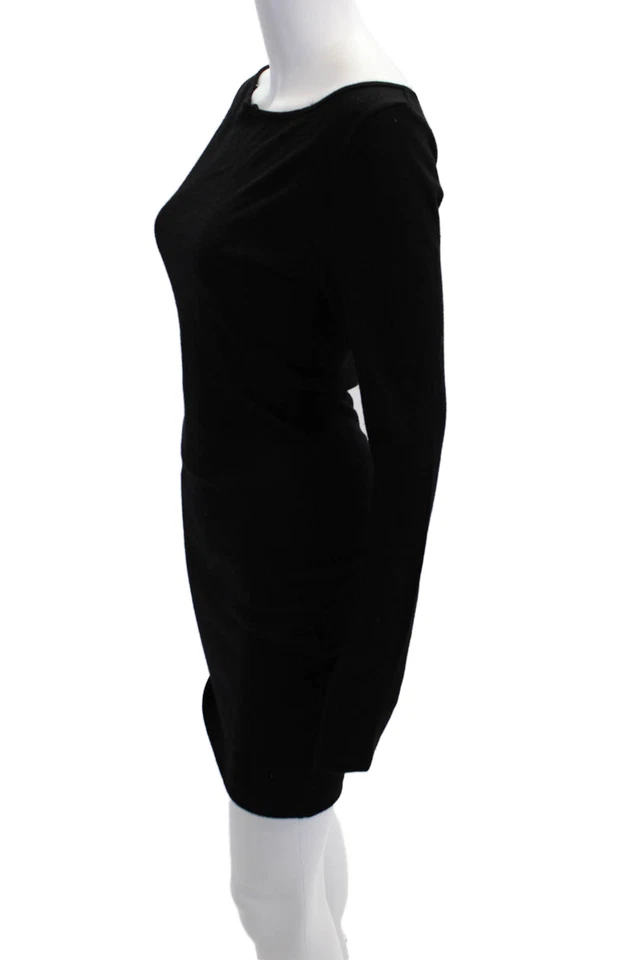 Alice + Olivia Womens Long Sleeve Zipper Knee Length Sweater Dress Black Size S - Image 2 of 4