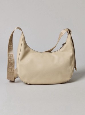 NEW Baggu Medium Recycled Leather  Crescent Bag/Crossbody in Stone/Beige