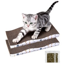 2 PCS Large Wide Corrugate Cat Scratching Board Catnip DoubleSided Pad