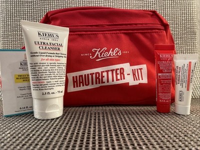Kiehl s 5 Teiliges Kosmetik Set In einer Roten Kosmetik Tasche Neu