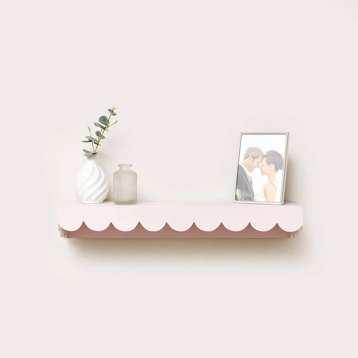 Pink Scalloped Wall Storage Shelf wall shelving storagte floating shelf