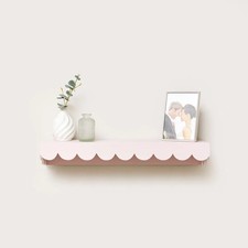 Pink Scalloped Wall Storage Shelf wall shelving storagte floating shelf