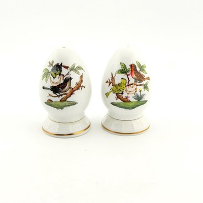 Herend ROTHSCHILD Bird Salt & Pepper Shaker Set #250 #260 Butterfly Rare EUC