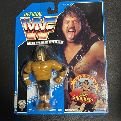 WWF Hasbro Blue Card Headshrinker Samu the Headshr...