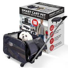 Pet Smart Cart, Medium, Black, Rolling Carrier with Wheels Soft Sided Collapsibl