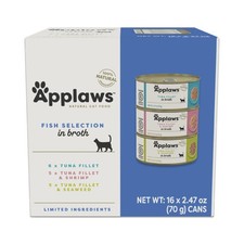 Fish Variety Pack Wet Cat Food in Broth 16-Pack, High Protein, Limited Ingred...
