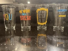 Friends TV Show Series Collectible 16oz Beer Water Glasses -Set Of 4 . Light Use