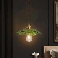 Vintage Green Glass Pendant Light Retro Chandelier Hanging Light Ceiling Lamp US