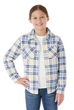 Members Mark Blue Sherpa Lined Fleece Shacket Girls Size 6/6x NWT