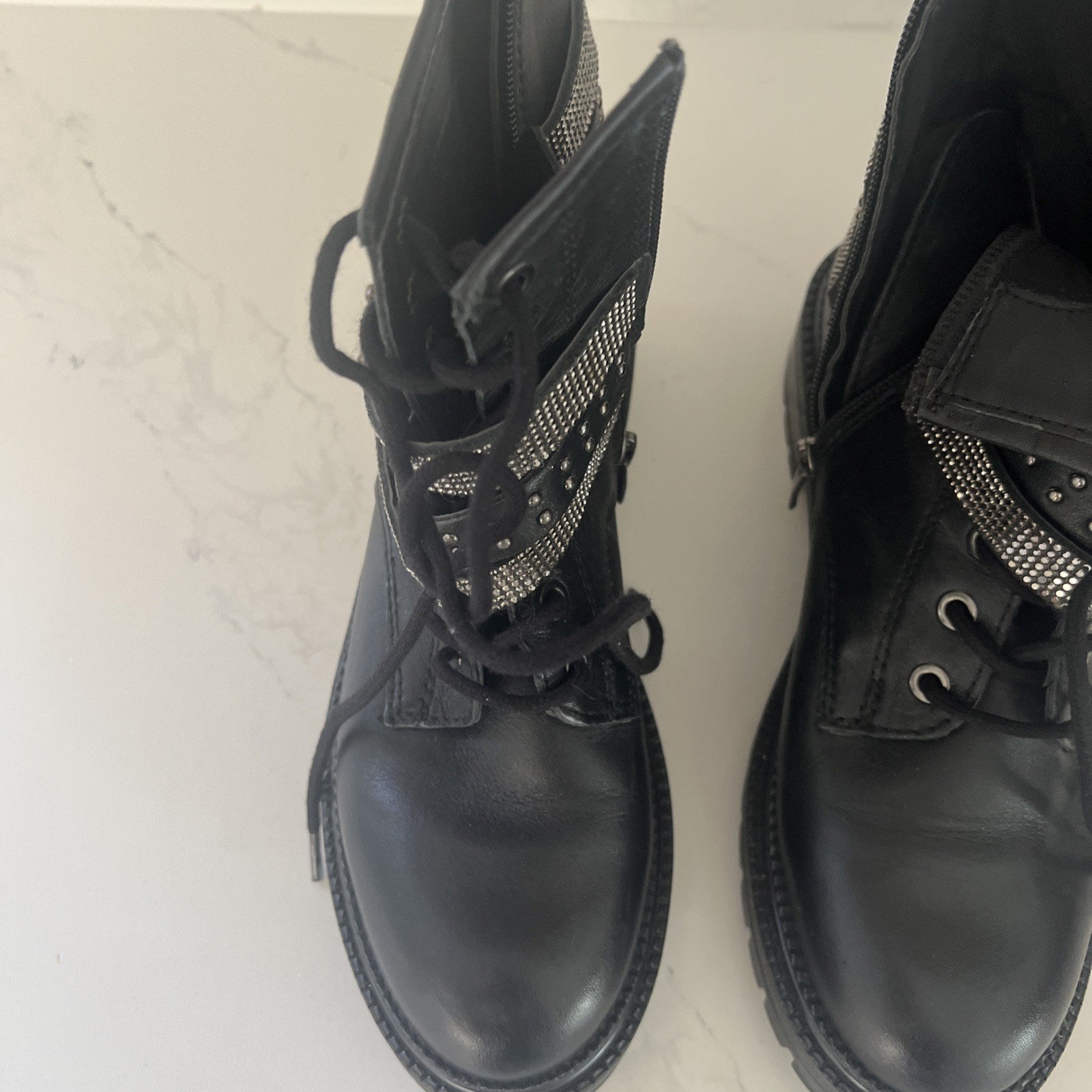 SAOLA STIVALETTI STEVE MADDEN GIRLS J CAPTAIN STRASS SUOLA AD ALETTA CON CHIUSURA ZIP 6 5M