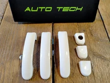 For VW Transporter Caddy GLOSS WHITE Door Handle Cover PROTECTOR T5 T6.1  1 Key
