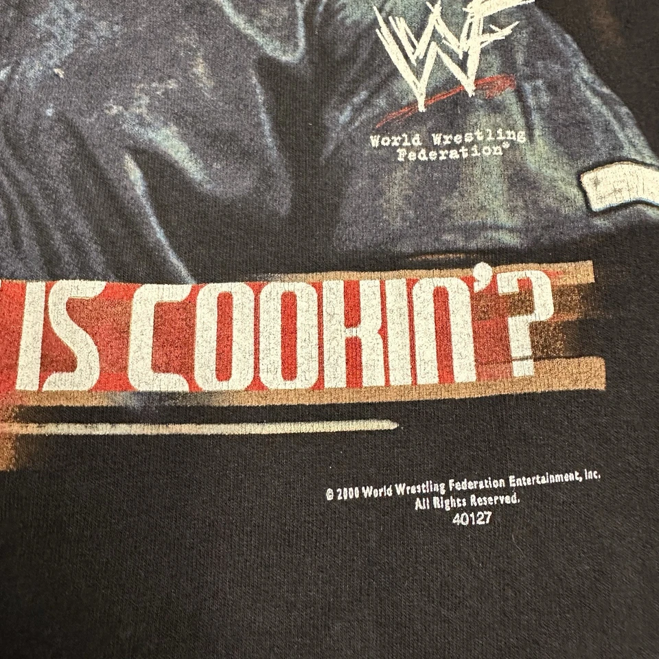 Camisa Negra WWF The Rock 2000 Vintage Talla Grande, WWE Attitude Era Foto 3 de 4