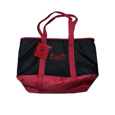 NWT Trader Joe s XL Insulated Tote Bag Black Red Reusable Grocery Cooler 7 Gal