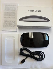 Open Box - Apple Magic Mouse Multi-Touch Black MMMQ3AM/A A1657 w/ usbc cable