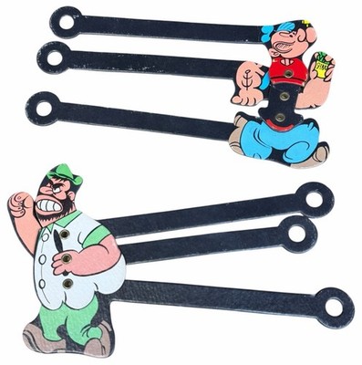 Popeye & Brutus Action Slide Puppets for Vintage Kenner Super Show Projector