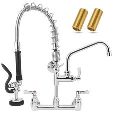Commercial Sink Faucet - 21" Height Commercial Faucet Wall Mount with Pre-Rin...