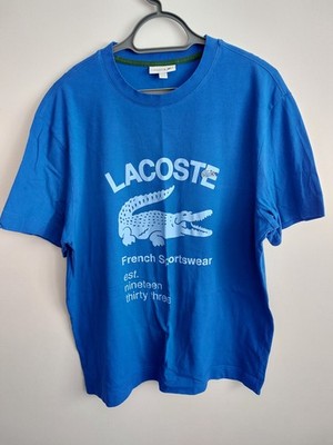 LACOSTE XL (GR. 6) BLAUES T SHIRT GEBRAUCHT SEHR GUTER ZUSTAND