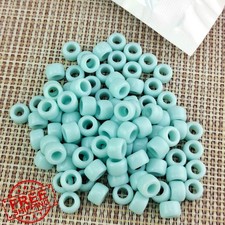 300pc 6x9mm Opaque Light Blue Pony Beads Mix