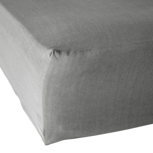 Drap housse 180x200 cm Lyocell uni LYSANDRE Granit, ambiance cocooning pour vos nuits