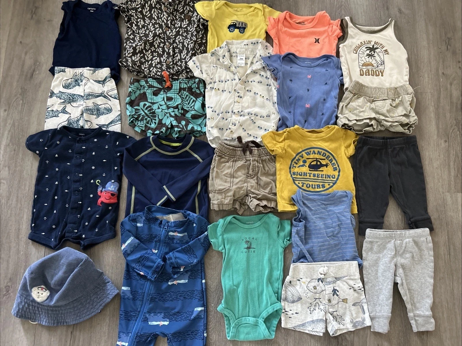 Newborn Boy Clothing Lot, 3 Months, 21 Items, Carter’s, Jumping Beans, Amazon