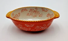 Temp-Tations By Tara, 0.5 QT Oval Baker Pumpkin Harvest Orange And White