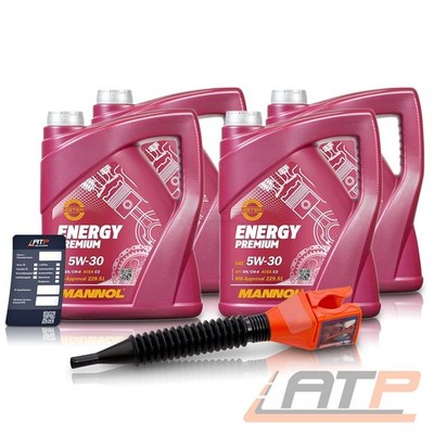 4x 5 L LITER MANNOL ENERGY PREMIUM 5W-30 MOTOR-ÖL MOTOREN-ÖL