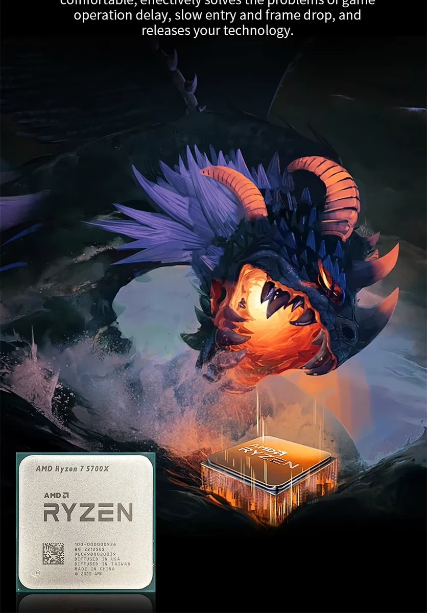 AMD Ryzen 7 5700X 7nm 8 núcleos 32 MB socket de caché L3 AM4 4,6GHz Procesador gaming