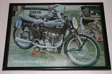 1946 Velocette 350KTT Motor Cycle Framed Vintage Original 1974 Advert