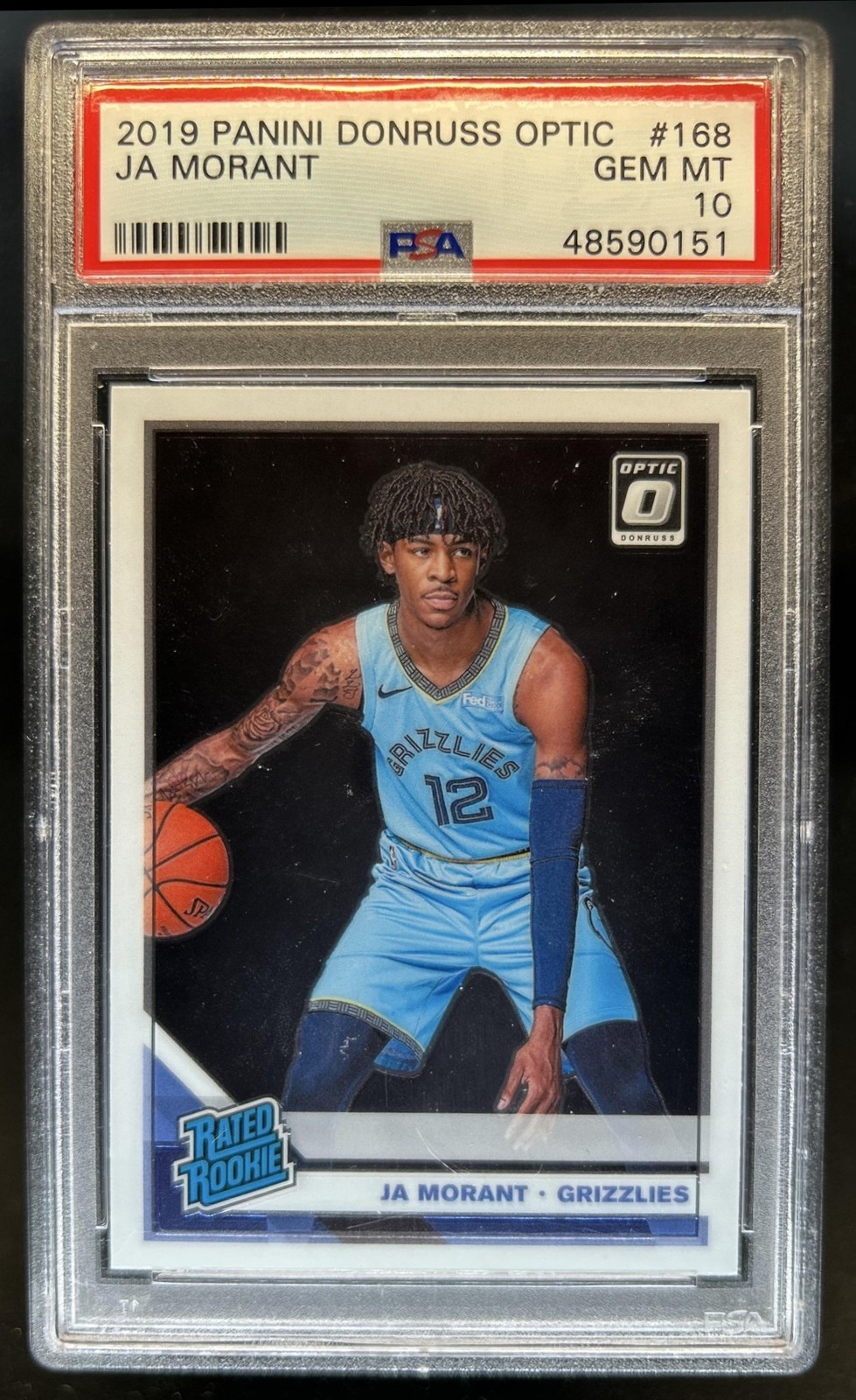 2019-20 Panini Donruss Optic Ja Morant Rookie RC #168 Grizzlies PSA 10 GEM MINT