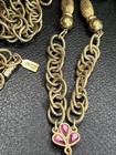 Vintage 1928 Jewelry Gold Tone Rhinestone Medallion Statement Necklace~ Rare — photo 5