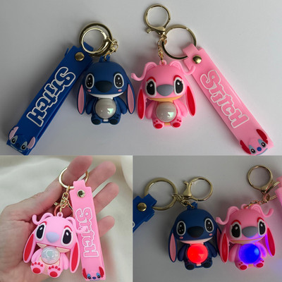 Lilo & Stitch Schlüsselanhänger Leuchtend Blau und Rosa Kinder Geschenk