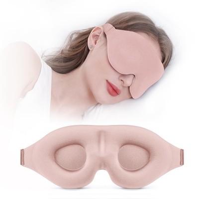 3D Sleep Mask for Side Sleepers, Light Blocking, Soft Breathable, Pink