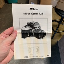Vintage Nikon Nikkor 105mm f/2.5 Lens Instructions Manual