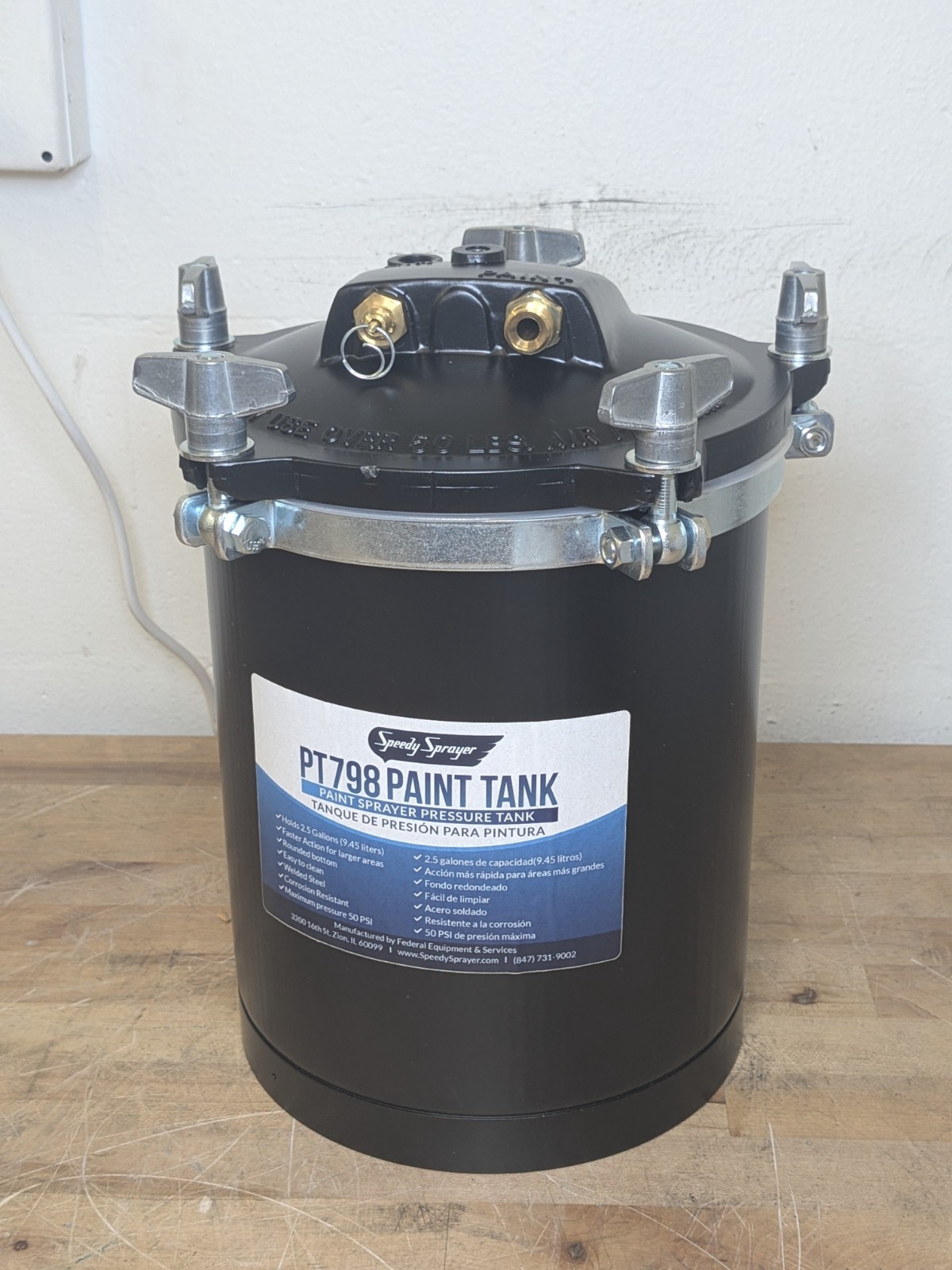 Speedy Steel Pressure Tank for Paint Sprayer 2-1/2 Gallon Capacity PT798RG