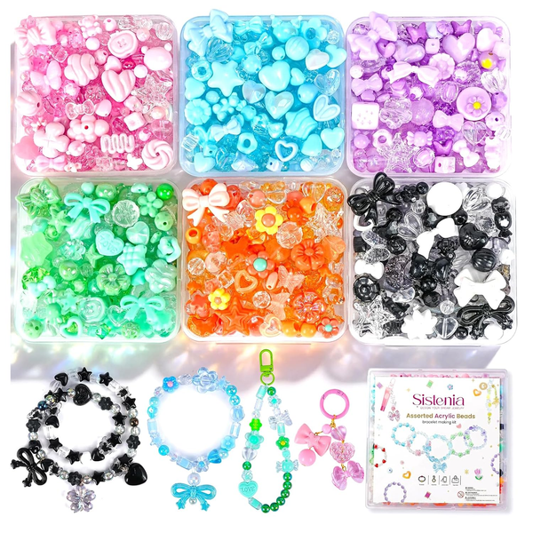 Perlen-Set Perlen FüR ArmbäNder, DIY Acrylperlen Charms Set Zum Schmuck Selber M-image
