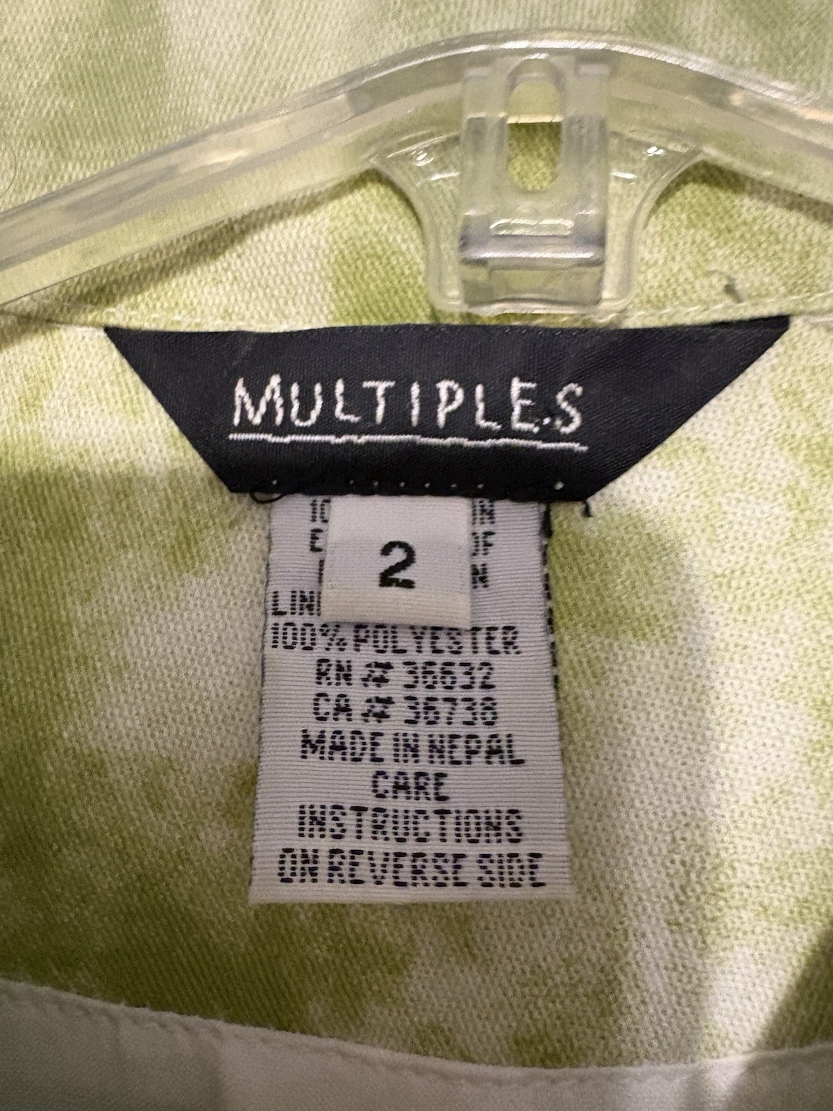 Multiples Sz 2 Jacket Zip Lime Green Embroidered … - image 3