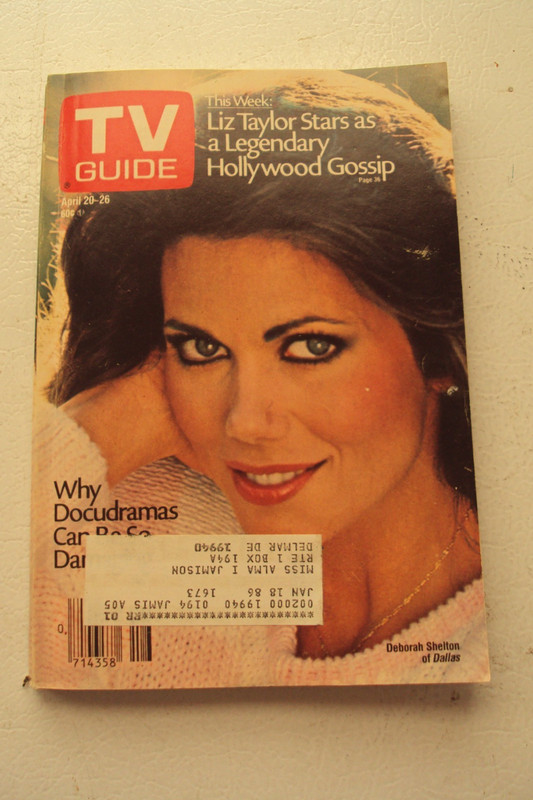 TV Guide magazine, April 1985, Dallas, Deborah Shelton cover, Liz Taylor article