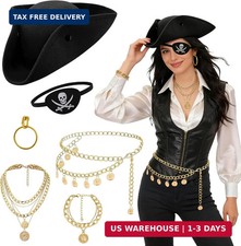 Pirate Tricorne Hat Women Pirate Costume Accessories Set Pirate Outfit