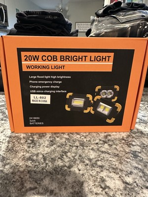 rechargeable or battery powered LED COB light and power bank