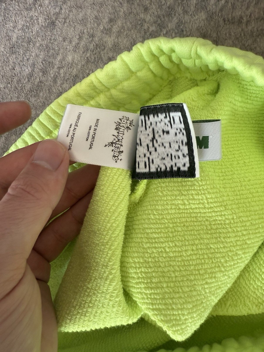 Denim Tears スウェットパンツ ネオングリーン XS Denim Tears Mono Cotton Wreath Neon Green Sweatpants Size Medium